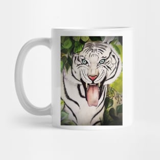 White Tiger Hand Drawn Art Mug